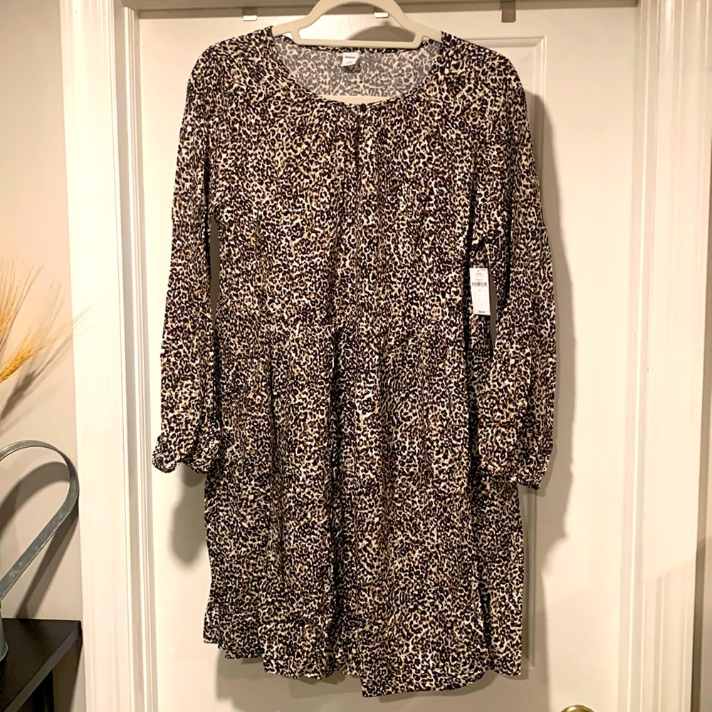 Waist-Defined Printed Smocked Mini Dress